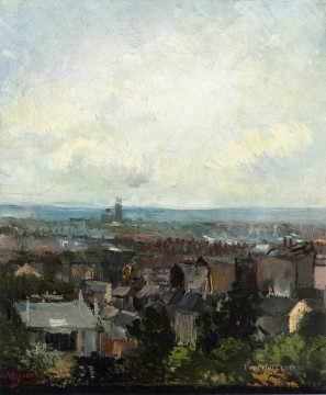  Montmartre Oil Painting - View of Paris from near Montmartre Vincent van Gogh